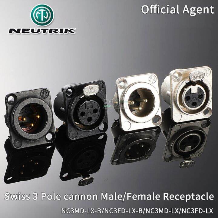 NEUTRIK NC3FD-LX 3 Pole Receptacle Male Female XLR Balanced Cannon ...