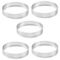 5pcs 20cm Round Stainless Steel Cake Hole Mousse Cake Tart Ring Pizza Dessert DIY Decor Mould Kitchen Baking Tool