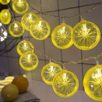 【Lightingeverthing】2M 10 LED Lemon Sliceสายไฟตกแต่งStarแบตเตอรี่ตาข่ายแบบแข็งแรงสีแดงสไตล์Insตกแต่งห้องงานแต่งงานChristmas PartyหลอดไฟLEDแต่งบ้านString