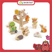 Tender Leaf Toys ของเล่นไม้ ของเล่นเสริมพัฒนาการ ตัวต่อสัตว์น้อยในสวน Stacking Garden Friends