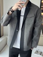 ZZOOI 2023 Korean Fashion Autumn Denim Coat Color Matching Long Sleeve Male Jacket Casual Temperament Tops 2A5209