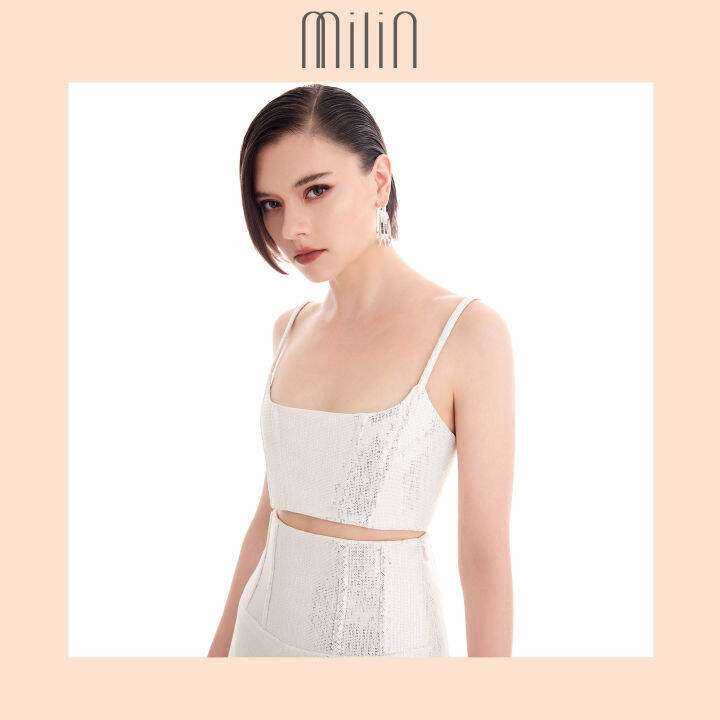 milin-spagetthi-strap-sequin-corset-style-crop-top-เสื้อครอปสายเดี่ยวรัดรูปสไตล์-คอเซ็ต-calima-top