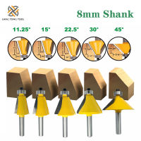 เครื่องตัดมิลลิ่ง5ชิ้นชุด Chamfer Router Bit 11.25 15 22.5 30 45องศาเครื่องตัดกัดสำหรับไม้ Woodworking เครื่องมือ LT107