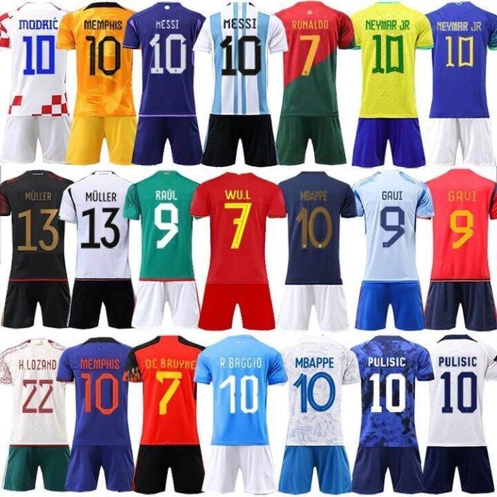 kickball-suit-childrens-clothing-printing-short-sleeve-take-argentine-lionel-messi-jersey-kids-class-c-luo-group-buying-discounts