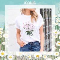 iCONiC - Hello Daisy T-shirt #4435 สีชมพู  เสื้อยืด แขนสั้น ปัก ดดอกเดซี่ 3มิติ ด้วยเทคนิค ที่ซับซ้อน ละเอียดอ่อน เสื้อยืดปัก เสื้อยืดแฟชั่น