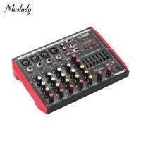 Muslady D6แบบพกพา6ช่องแผงควบคุมเครื่องมิกเซอร์7-Band EQ Red US Plug