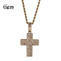 [COD] European and new hip-hop cross shape fashion pendant for men women personality copper inlaid zircon all-match necklace wholesale