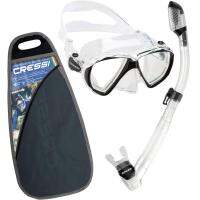 ชุดหน้ากากพร้อมท่อ ดำน้ำตื้น/น้ำลึก อุปกรณ์ดำน้ำ CRESSI RANGER SNORKELING COMBO SET - CLEAR FRAME