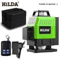 HILDA เลเซอร์ระดับมินิ12/16เส้น3D/4D ปรับระดับเอง360แนวนอนและแนวตั้งกากบาทสีเขียวทรงพลัง