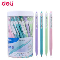 ปากกากดลูกลื่น สีพาสเทล Deli ขนาด 0.7 mm. หมึกน้ำเงิน กระปุก 50 ด้าม