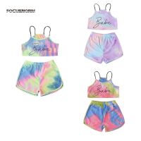 1-5Y Fashion Baby Girls Clothes Sets Letter Printed Sleeveless Pullover Vest Tops Shorts 2pcs Outfits