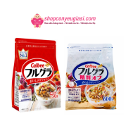 Ngủ cốc Calbee Nhật Bản, 2 loại, Đỏ 750g & Trắng 600g