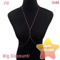 ?【Lowest price】FG โซ่คล้องลำตัวโลหะสำหรับผู้หญิงประดับตกแต่งหน้าอกสไตล์บิกินี่แบบเซ็กซี่