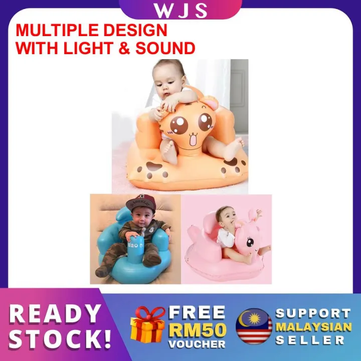 (MULTIPLE DESIGN & COLORS) WJS Baby Inflatable Sofa Chair Baby Sofa