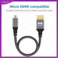 VHOIC Micro HDMI เป็น HDMI สาย HDMI ชนิด D ร่างกายด้ายถัก ความละเอียดสูง สายเชื่อมต่อกล้อง ของใหม่ หลายขนาด สายส่งข้อมูล กล้องถ่ายรูปสำหรับกล้อง