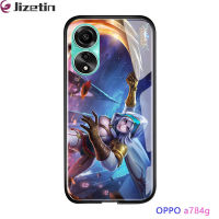 Jizetin เคส OPPO 4G,เคสมือถือเกมแฟชั่นสำหรับ A78เกมมือถือตำนานมือถือสำหรับเด็กชายกระจกนิรภัยมันวาวฝาหลัง