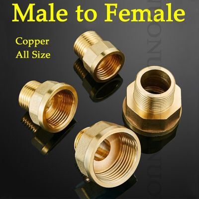 ；【‘； 2Pcs 1/8~2 Brass Connectors Reducing Male To Female Threaded Copper Coupler Adapter Gas Fuel Water Plumbing Brass Joints