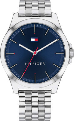 Tommy Hilfiger Mens Quartz Stainless Steel and Bracelet Casual Watch, Color: Silver (Model: 1791713)