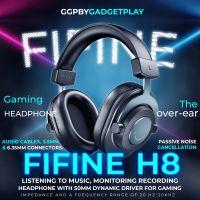 ?หูฟังมอนิเตอร์?หูฟังไม่มีไมค์?FIFINE H8 3.5MM HEADPHONE WITH 50MM DYNAMIC DRIVER FOR GAMING ประกันศูนย์ไทย