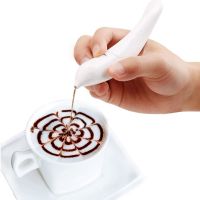 ปากกาแกะสลักไฟฟ้า สําหรับทําลาเต้ กาแฟ เครื่องเทศ เค้ก เบเกอรี่