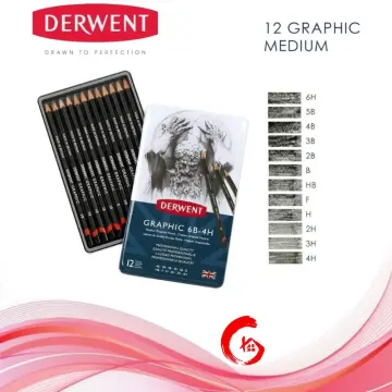 Derwent Graphic Pencils, Medium, Set of 12