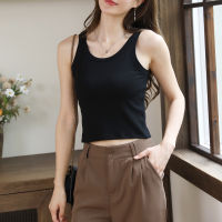 Internet celebrity short black base camisole womens summer inside sleeveless design sense niche outdoor top fashion