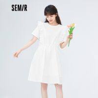 SEMIR ชุดเดรสสตรีออกแบบความรู้สึกใบบัวทรงหลวมสไตล์ใหม่ในฤดูร้อนปี2022ชุดเดรสผูกเอวสไตล์หวานและหลากหลาย