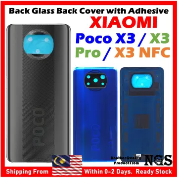 100% Original For Xiaomi Mi Poco X3 NFC Battery Back Cover Rear Door For POCO  X3 Replacement Housing STICKER Adhesive With Lens