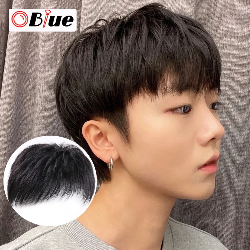 OBlue Men's Short Wig Natural Top Hair Extensions Invisible Breathable Head  Cover Men Natural Top Hair Extensions Invisible Breathable Head Cover  Personalized Hair Accessories Reusable Durable Easy to Use Men's Short Wig |