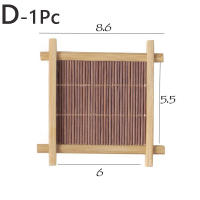 Pzcf1ชิ้นแผ่นรองแก้วชาจานรองแก้วชาไม้ไผ่อุปกรณ์เสริมชุดน้ำชาสร้างสรรค์กันลื่นตกแต่งโต๊ะ