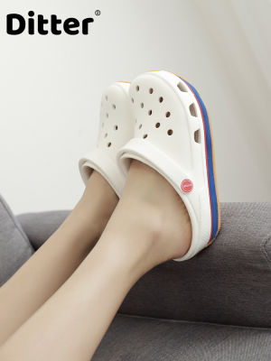 New style2023 รองเท้ามีรูผู้หญิงรองเท้าแตะปิดหัวคู่สำหรับพยาบาลฤดูร้อนรองเท้าแตะแบบลำลองกันลื่นพื้นยางรัดด้านนอก
