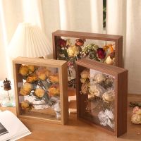 Flower Display Frame Transparent Bouquet Dry Flower Wood Frame Display Box Wall Mount Flower Specimen Storage Frame Home Decor