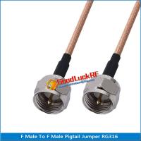 1X Pcs F Male to F Male Plug Pigtail Jumper RG316 Cable 50 ohm Low Loss 2 Dual F Male High quality