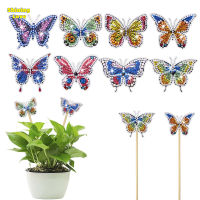 ShiningLove 8 Piece DIY Diamond Painting Kit For Garden Yard Decor Butterfly Shaped Diamond Art Supplies For Beginners