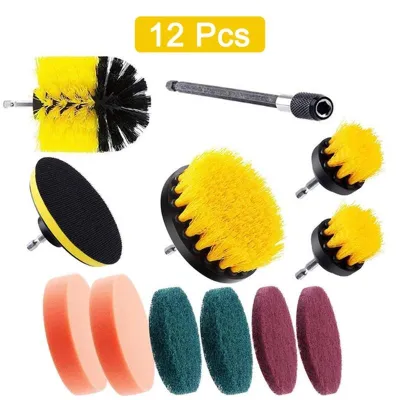 Electric Drill Brush Set Attachment Power Scrubber Cleaning Tool Kit for Grout Tile Sealant Kitchen Bathroom Tub Toilet Tools