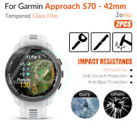 Zenia 2ชิ้นแบบเต็มหน้าจอฟิล์มกันรอยสำหรับ Garmin Approach S70 42mm HD 9H 2.5D แก้วป้องกันนิรภัยกันระเบิดอุปกรณ์เปลี่ยนฟิล์มป้องกันรอยขีดข่วน