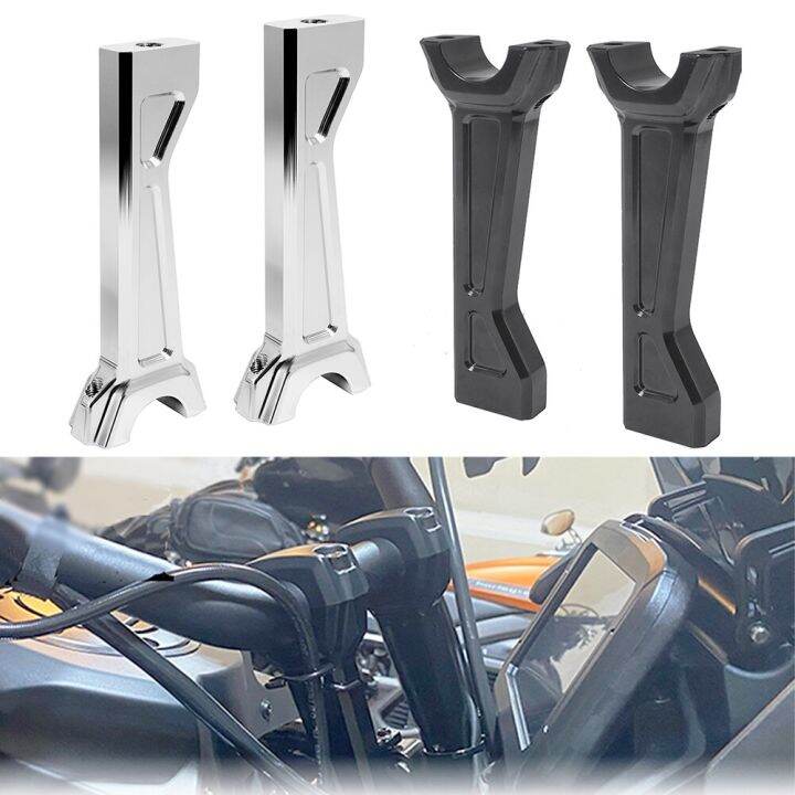 Chrome Motorcycle Handlebar Riser Bar Mount Tall Risers Handle Clamp