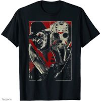 HOT ITEM!!Family Tee Couple Tee Freddy vs Jason Versus T-Shirt  Summer Mens Cotton Round Neck Short Sleeve T-Shirt