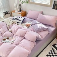 ✖✻№ Nordic Princess Purple Bedding Set Girls Boys Single Double Size Flat Sheet Duvet Cover Pillowcase Bed Linens Home Textile