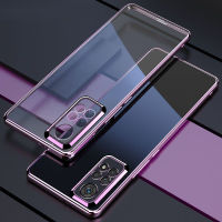 เคสสำหรับ Redmi Note 11 Pro ตัวชุบโลหะหรูหรา TPU เนื้อนิ่มโปร่งใสฝาหลังแบบใสเคสโทรศัพท์