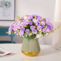 15 Head 30CM Artificial Lilacs Silk Flowers Rose Peony Plastic Artificial Flowers For Home Decor Wedding Bouquet Fake Flowers