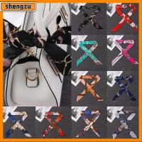 SHENGZU 2Pcs 40 สี ข้อมือ/เอว อุปกรณ์ตกแต่ง ผ้าพันคอริบบิ้นตกแต่ง ผ้าพันคอไหมขนาดเล็ก ริบบิ้นหูหิ้วกระเป๋าถือ ผ้าพันคอคอ