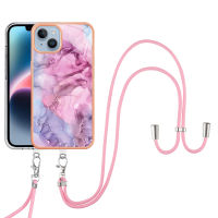 iPhone 14 Lanyard Case, WindCase Pattern Hybrid Bumper Crossbody Strap Lanyard Phone Case for iPhone 14