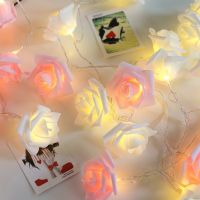 ►✸❃ 10/20 LED Rose Flower Shaped Led Light String Warm Lights Home Garden Party Decoration Lights Christmas Wedding Party Decoration