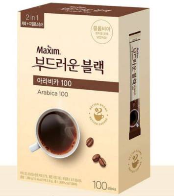 กาแฟเกาหลี maxim arabica soft black coffee mix 2in1 (1box =100T) ซองกาแฟสุดฮิต อร่อย หอม กลมกล่มจากเกาหลี