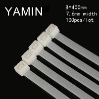 100pcs/lot 8*400mm 7.6 Width National Standard Plastic Nylon Cable Tie Computer Line Bundle Up Disposable Bandage Cable Management