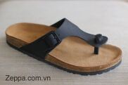 ZEPPA chính hãng - Da bò thật 100% - Dép xỏ ngón màu đen MS DD1
