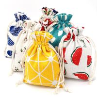 ஐ✶✺ Cute pattern mixed cotton and linen storage bag drawstring small gift sundry organization sachet