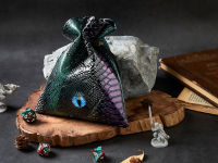 Dragon Eye Dice Bag | Green Silver Purple | High Quality Bag | Dungeons and Dragons Dice | DnD Dice Set | D&amp;D Dice