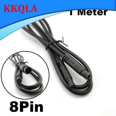 QKKQLA 1m 8pin Car DVR Camera Rear View Male to Female cable connector copper Wire 8 core Cord Extension HD Monitor Vehicle q1